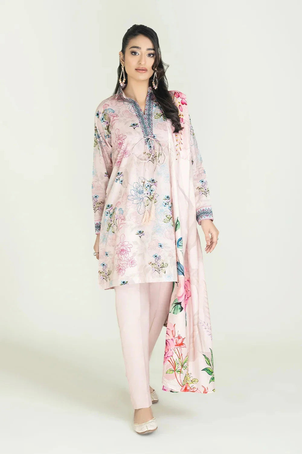 3PC Unstitched Printed Lawn Suit | KLA-3758 Printed KHAS STORES 