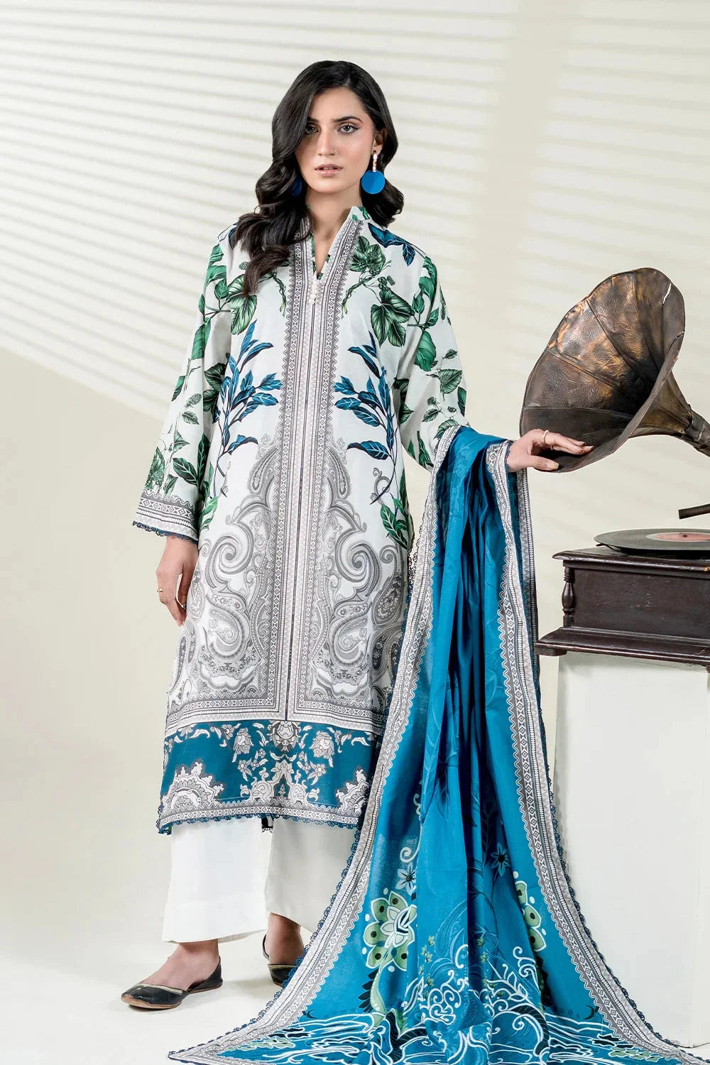 3PC Unstitched Printed Lawn Suit | KLA-3762 Printed KHAS STORES 