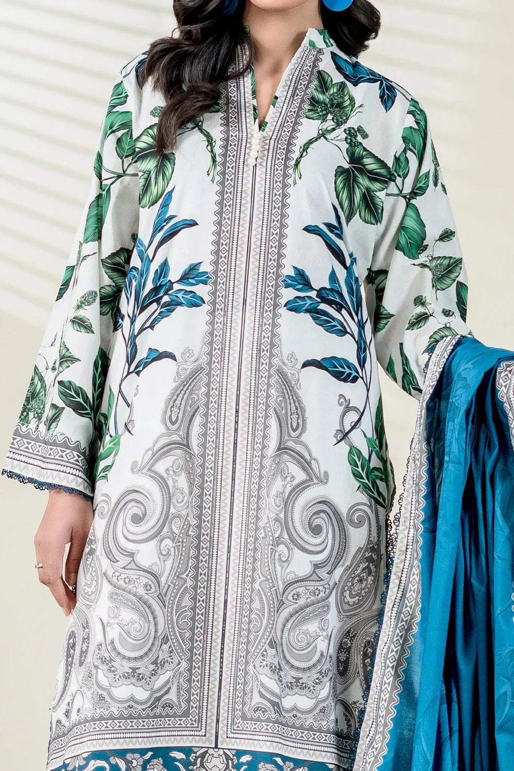 3PC Unstitched Printed Lawn Suit | KLA-3762 Printed KHAS STORES 