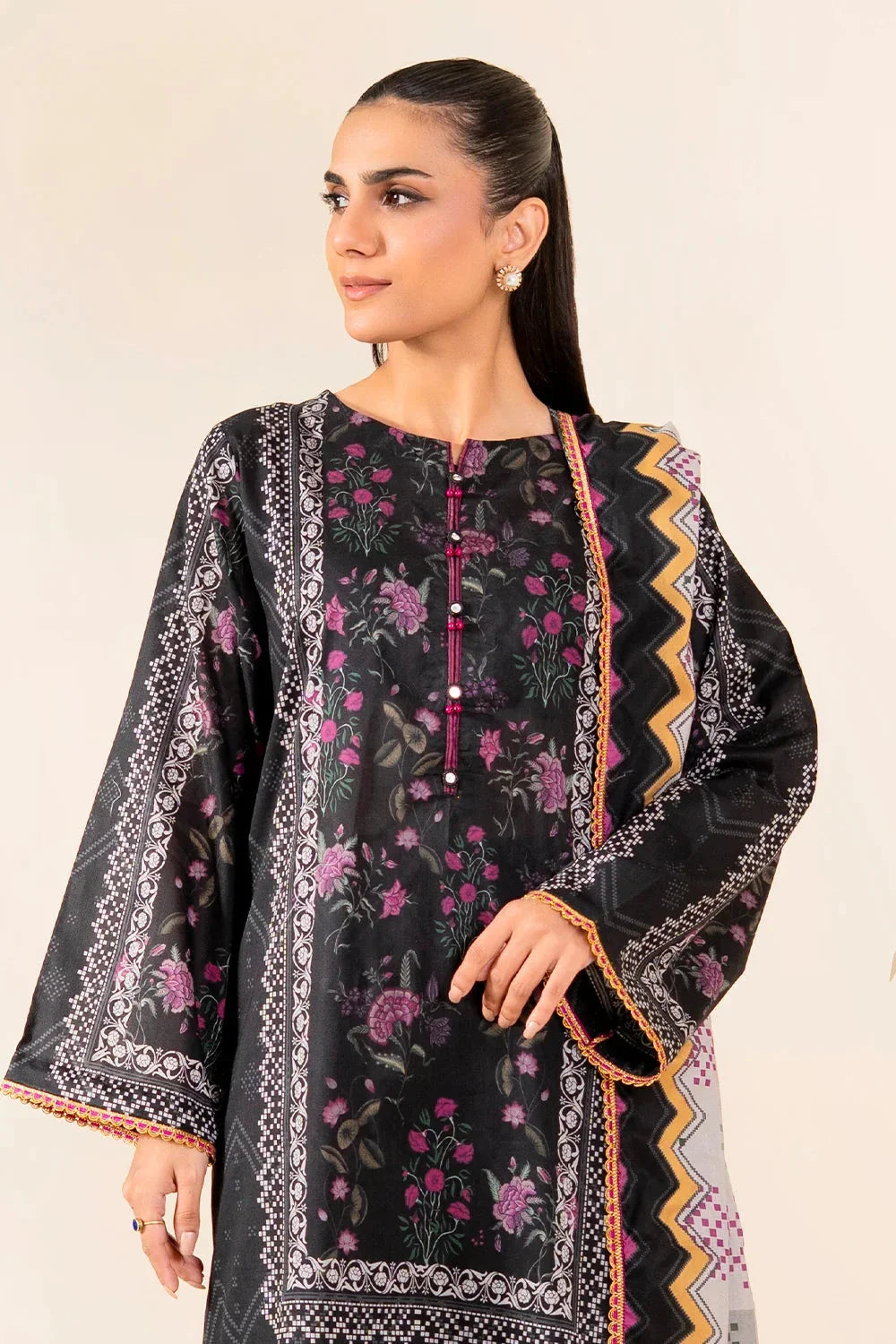 3PC Unstitched Printed Lawn Suit | KLA-3763 Printed KHAS STORES 