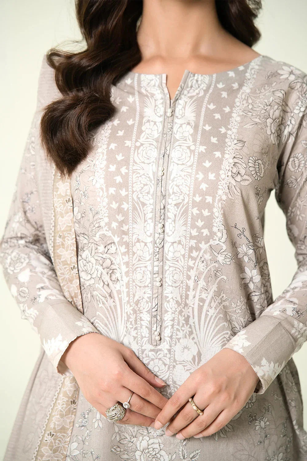 3PC Unstitched Printed Lawn Suit | KLA-3905 Printed KHAS STORES 