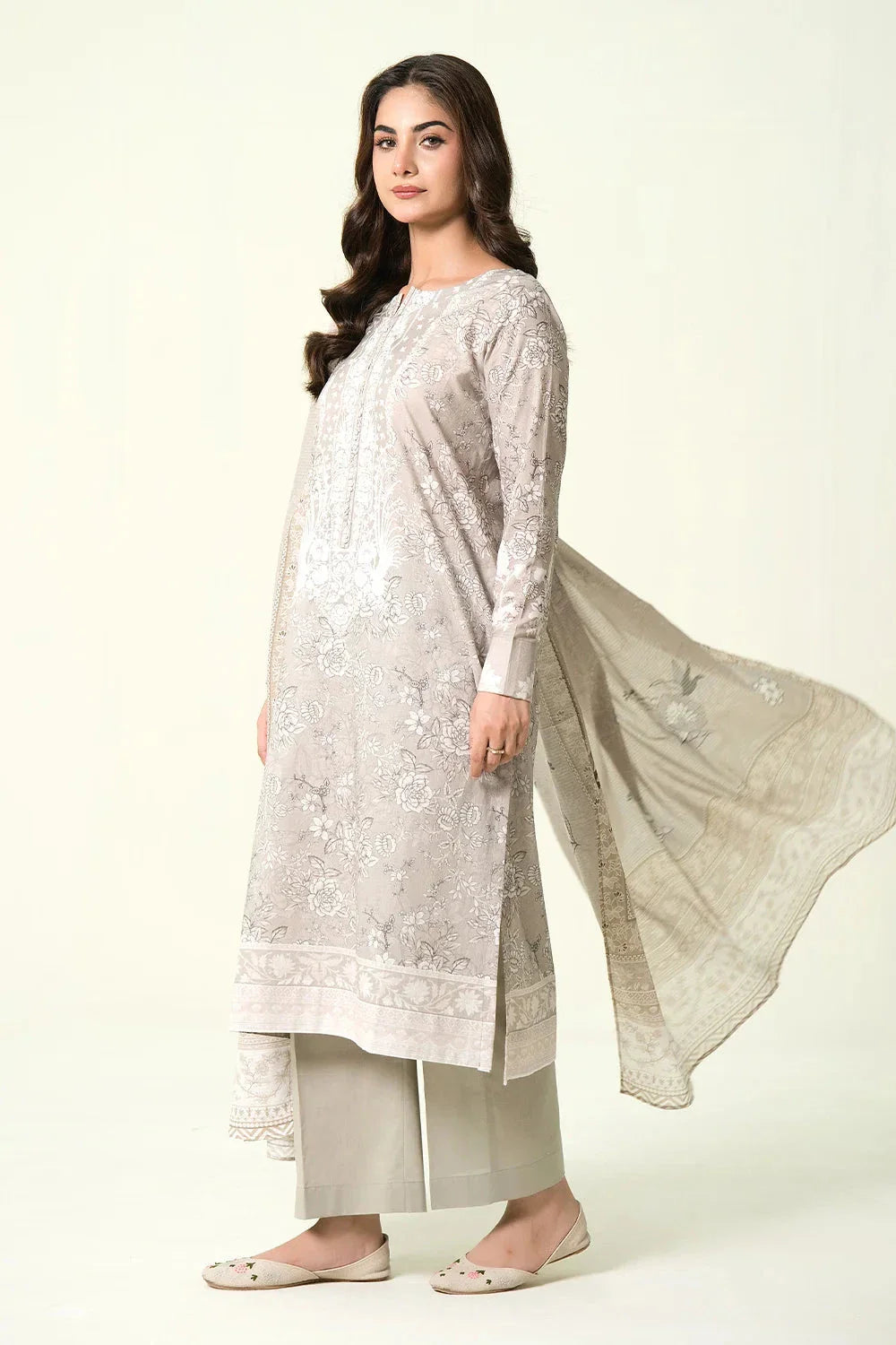 3PC Unstitched Printed Lawn Suit | KLA-3905 Printed KHAS STORES 