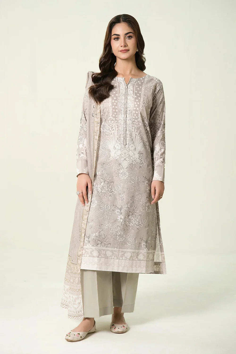 3PC Unstitched Printed Lawn Suit | KLA-3905 Printed KHAS STORES 