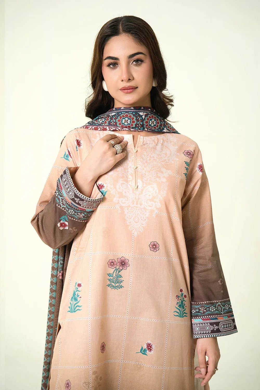 3PC Unstitched Printed Lawn Suit | KLA-3907 Printed KHAS STORES 