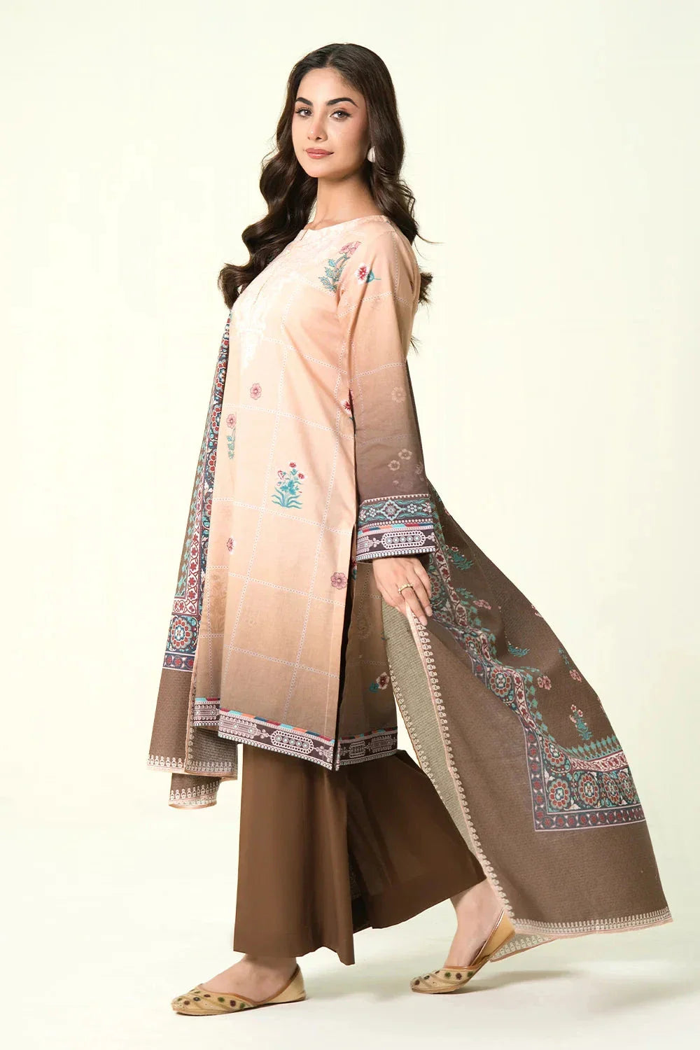 3PC Unstitched Printed Lawn Suit | KLA-3907 Printed KHAS STORES 