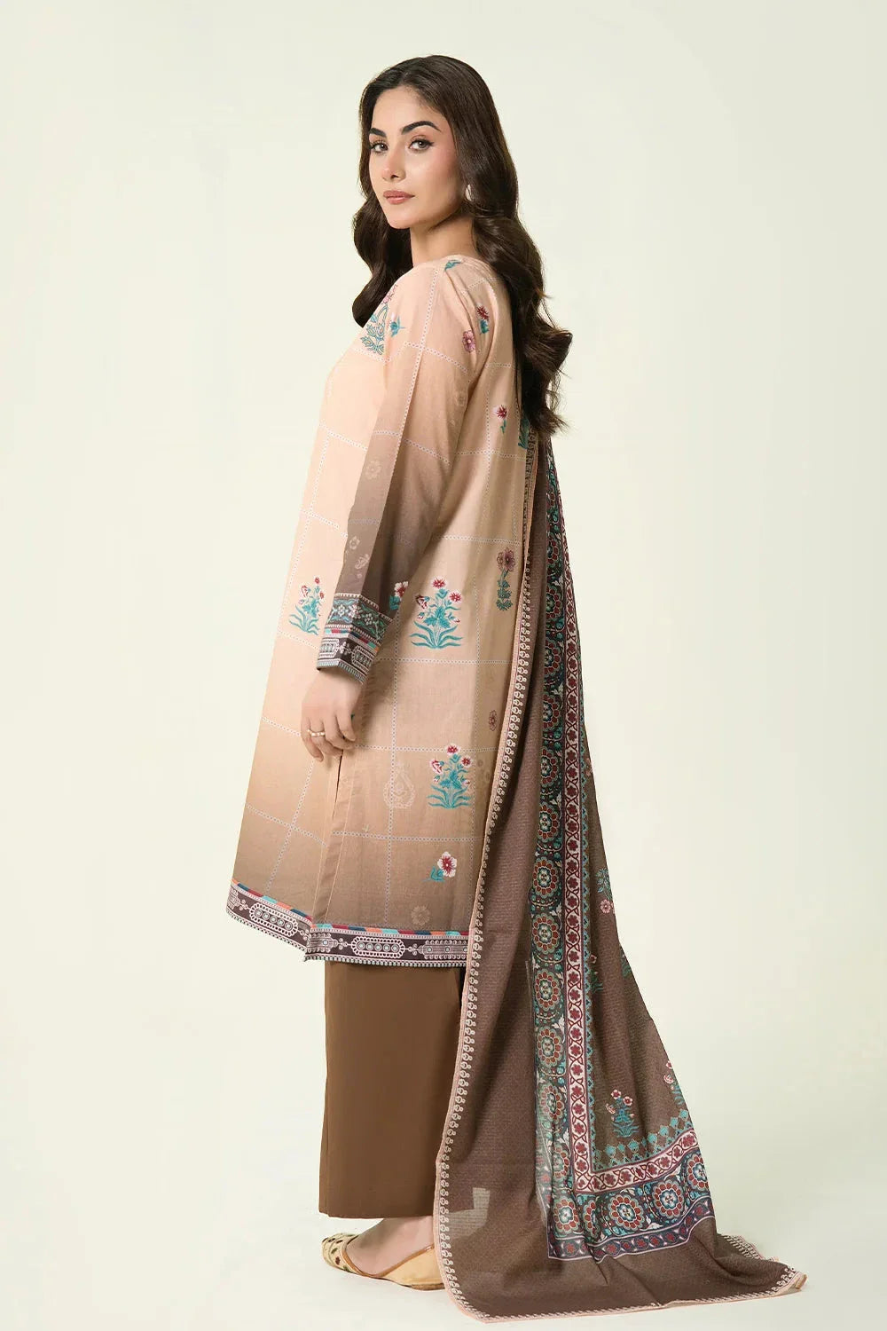 3PC Unstitched Printed Lawn Suit | KLA-3907 Printed KHAS STORES 