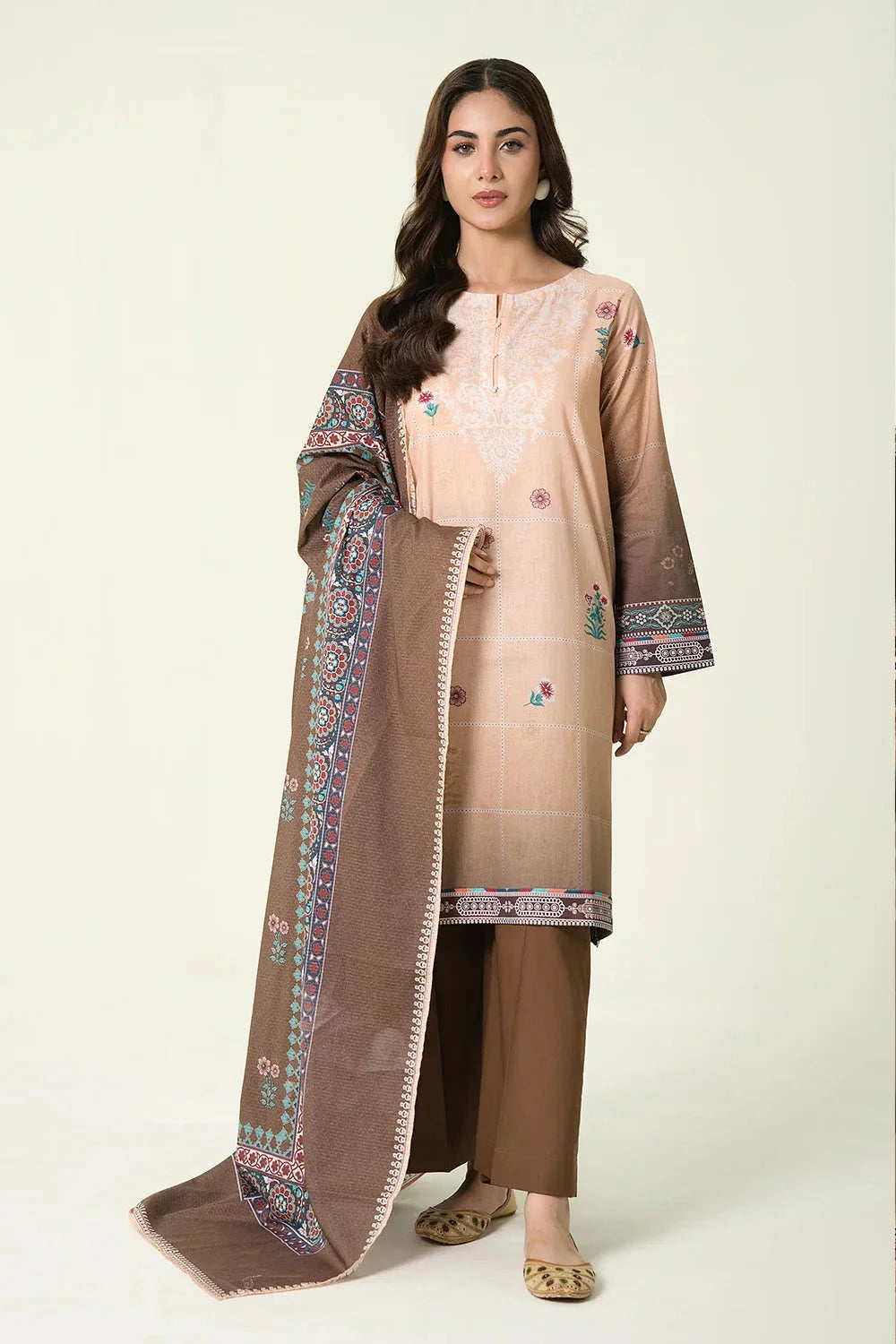 3PC Unstitched Printed Lawn Suit | KLA-3907 Printed KHAS STORES 