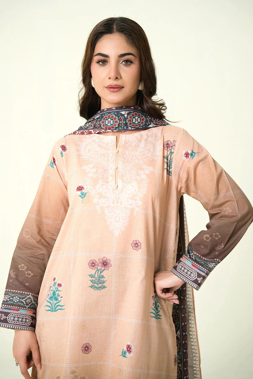 3PC Unstitched Printed Lawn Suit | KLA-3907 Printed KHAS STORES 