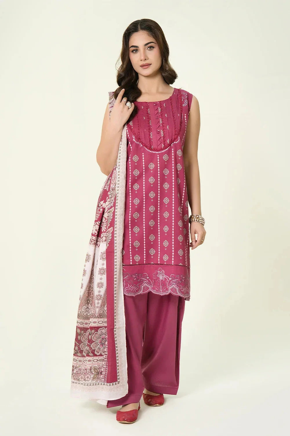 3PC Unstitched Printed Lawn Suit | KLA-3908 Printed KHAS STORES 