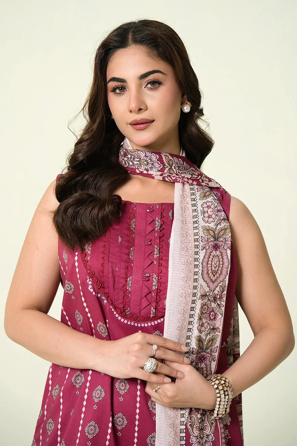 3PC Unstitched Printed Lawn Suit | KLA-3908 Printed KHAS STORES 