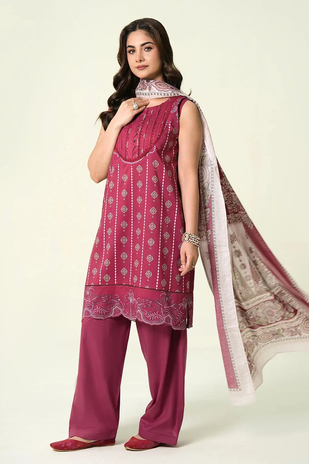 3PC Unstitched Printed Lawn Suit | KLA-3908 Printed KHAS STORES 