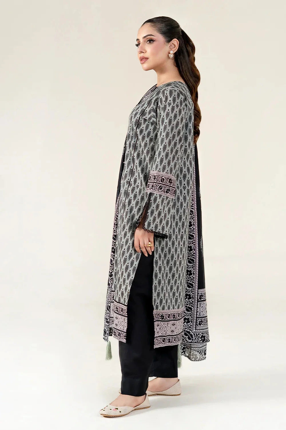 3PC Unstitched Printed Lawn Suit | KLA-3949 Printed KHAS STORES 