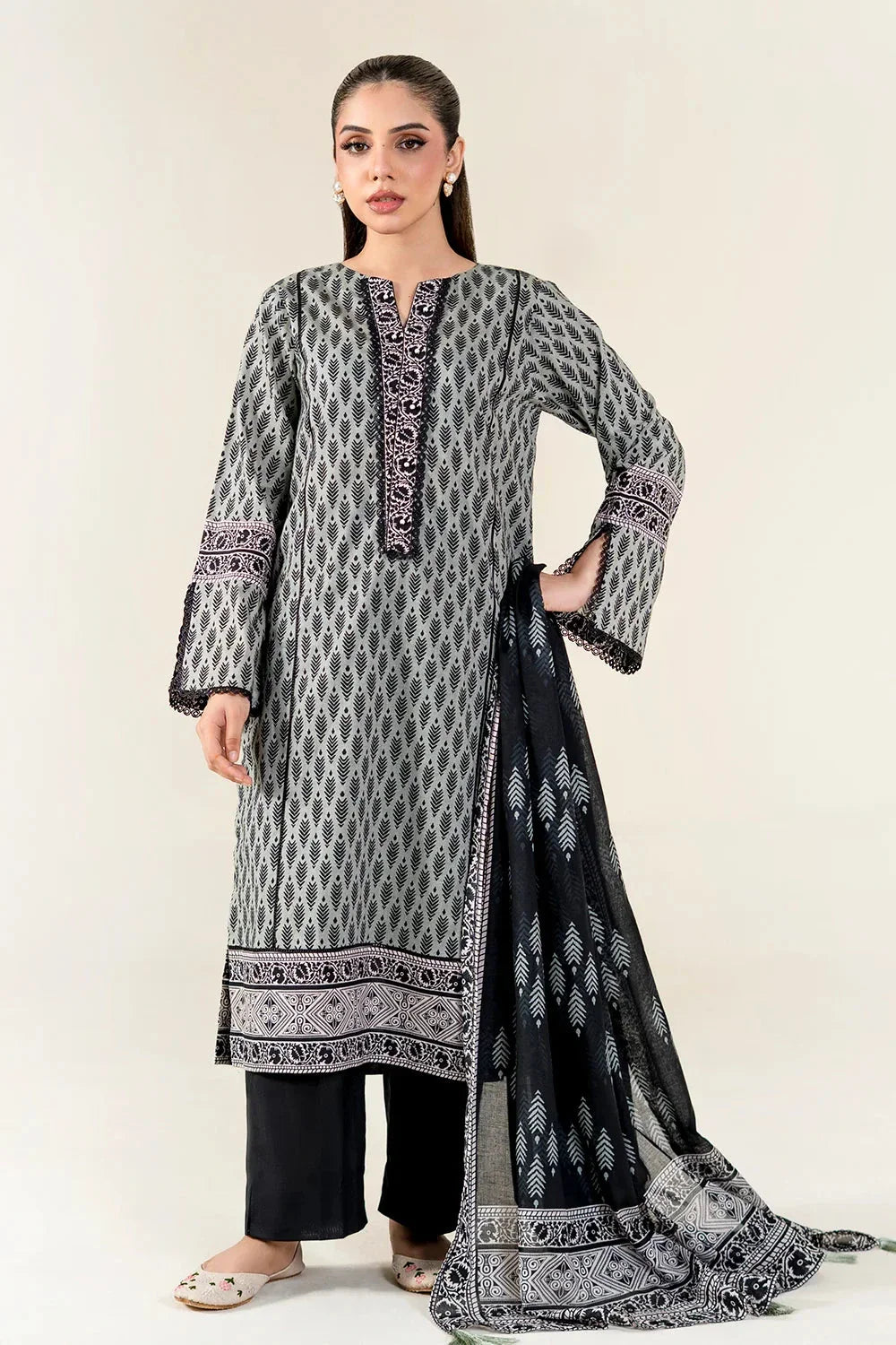 3PC Unstitched Printed Lawn Suit | KLA-3949 Printed KHAS STORES 