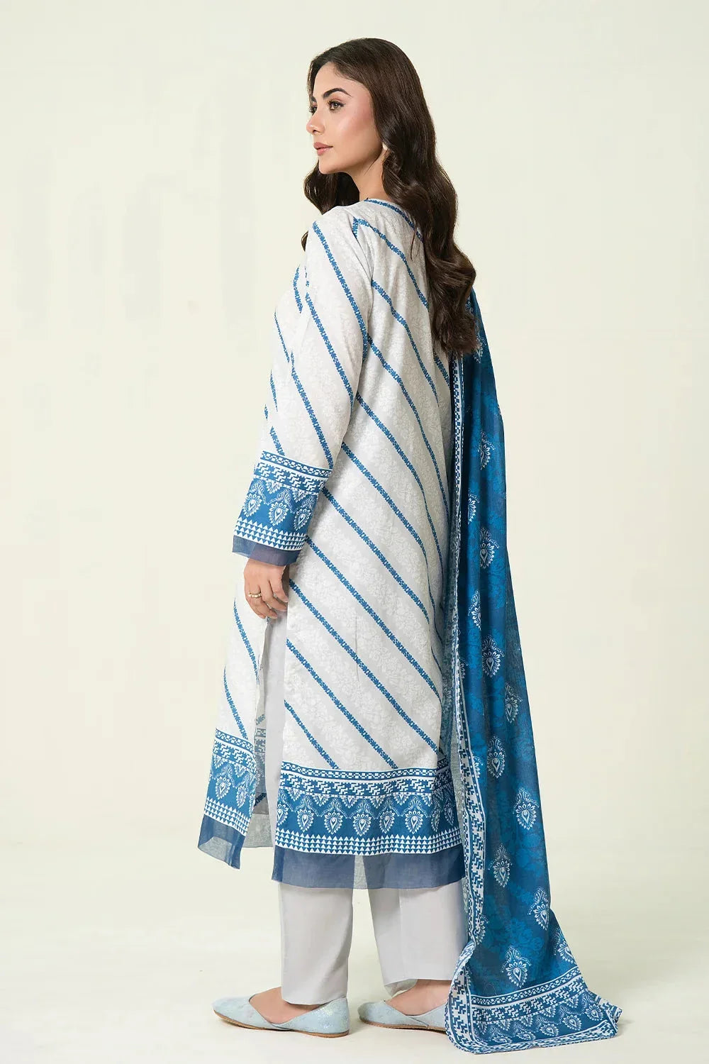 3PC Unstitched Printed Lawn Suit | KLA-3955 Printed KHAS STORES 