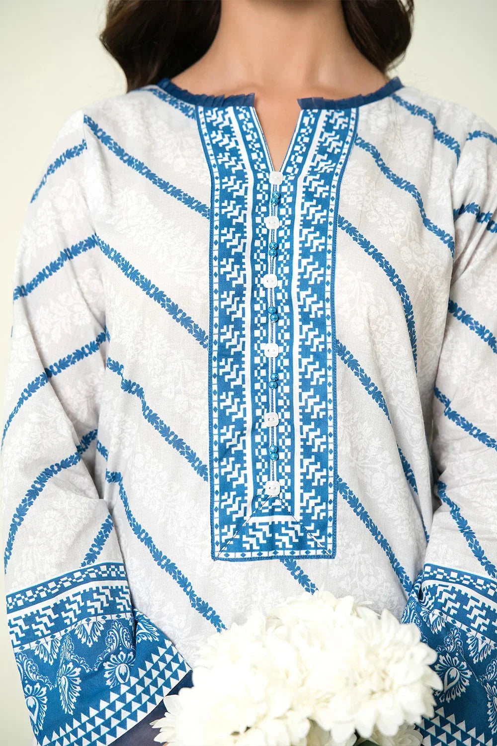 3PC Unstitched Printed Lawn Suit | KLA-3955 Printed KHAS STORES 