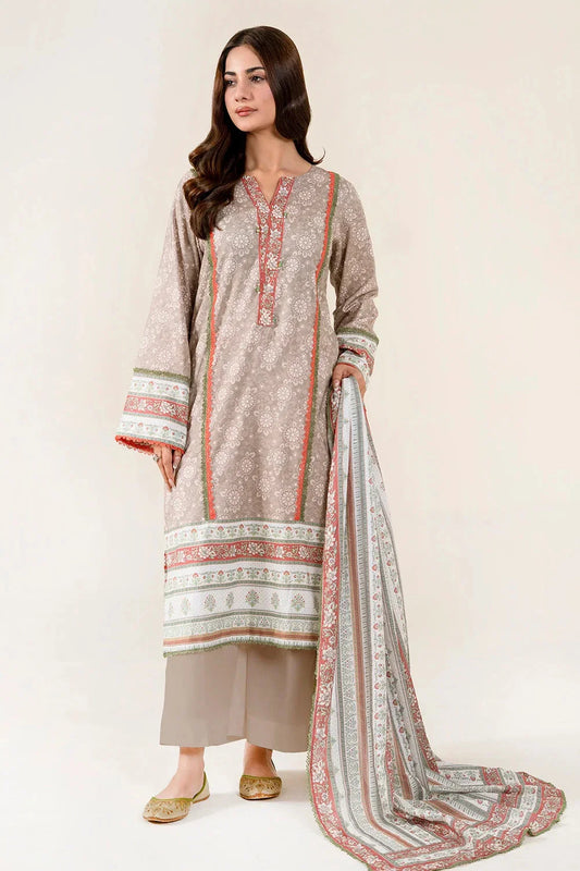 3PC Unstitched Printed Lawn Suit | KLA-3957 Printed KHAS STORES 