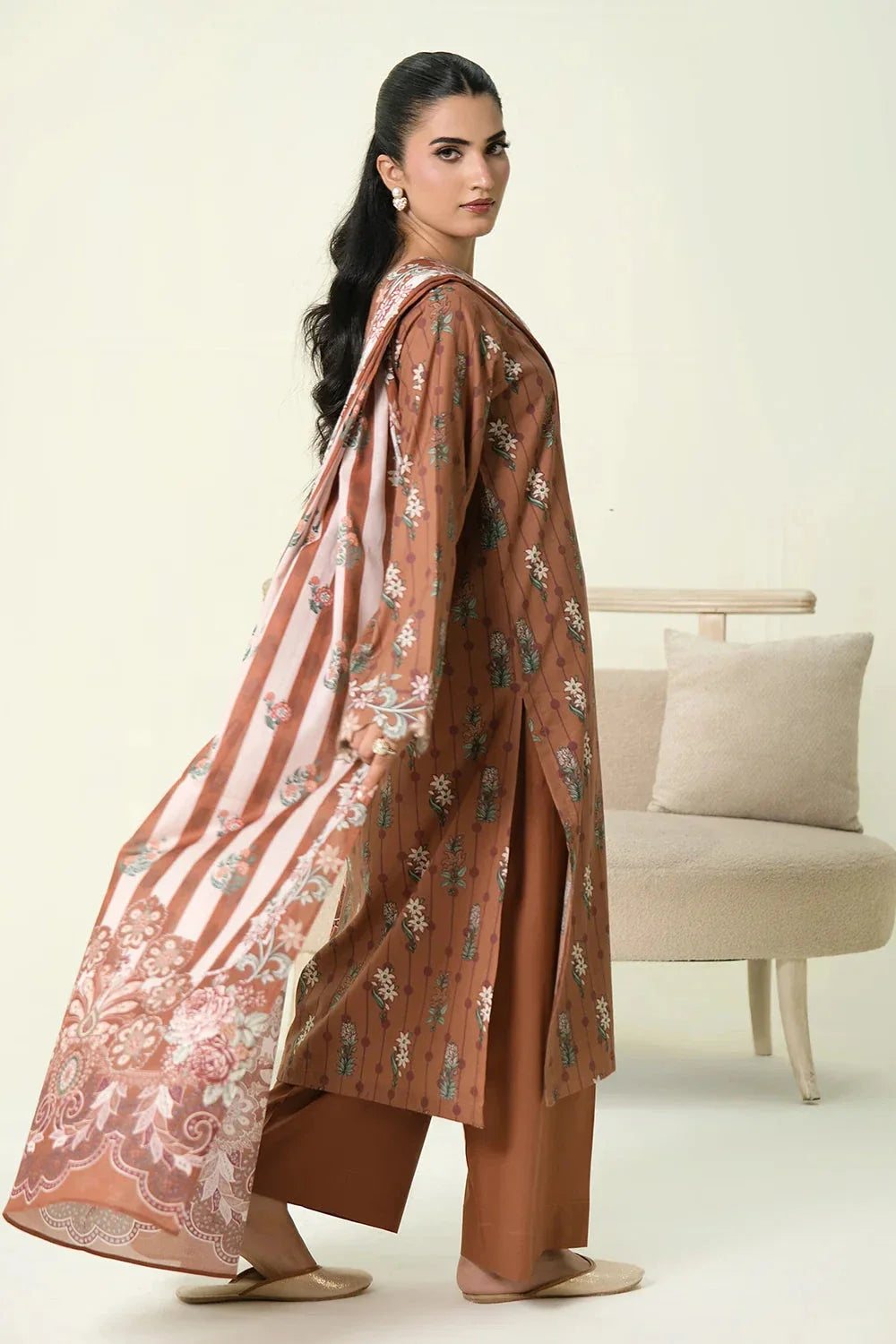3PC Unstitched Printed Lawn Suit | KLA-3977 Printed KHAS STORES 