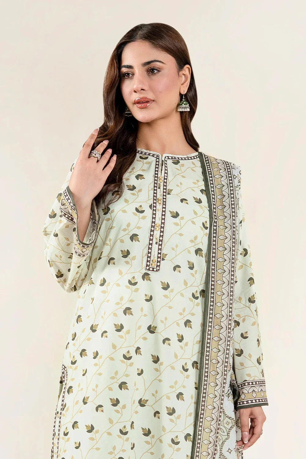3PC Unstitched Printed Lawn Suit | KLA-3980 Printed KHAS STORES 