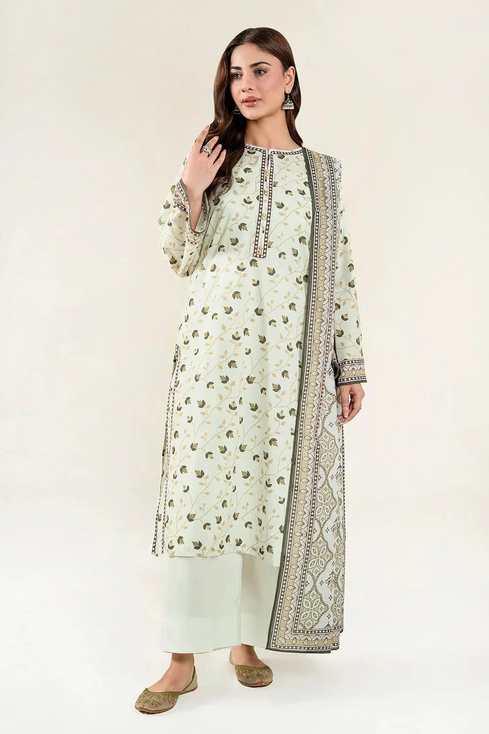 3PC Unstitched Printed Lawn Suit | KLA-3980 Printed KHAS STORES 
