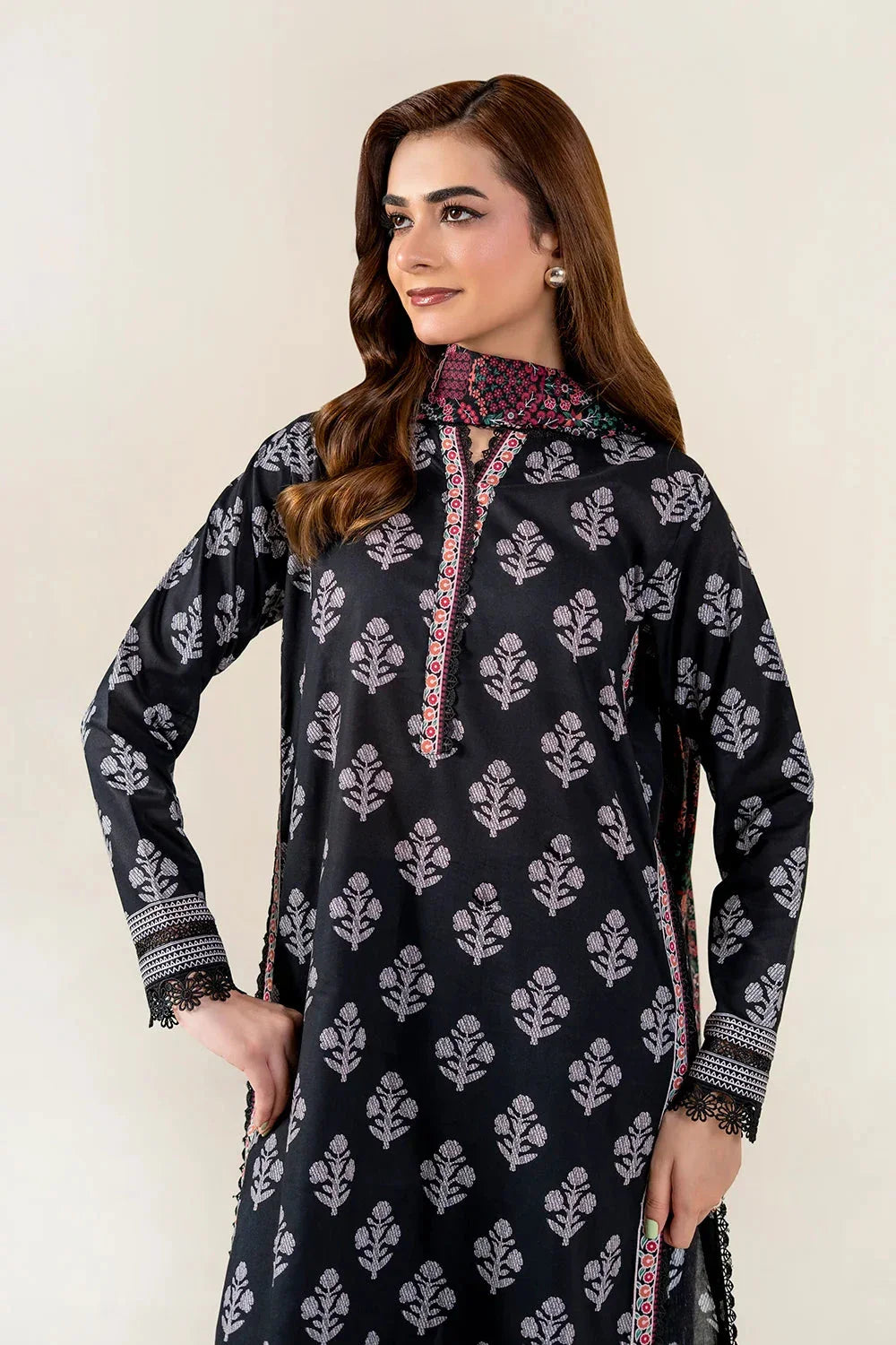 3PC Unstitched Printed Lawn Suit | KLA-3982 Printed KHAS STORES 