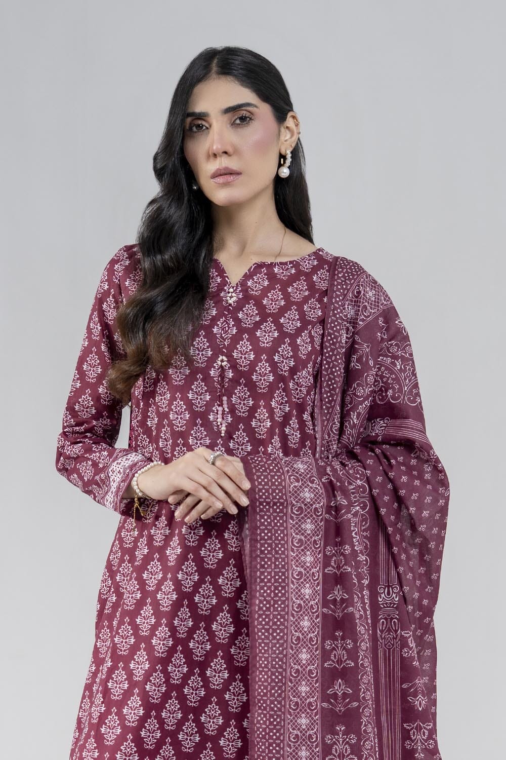 3PC Unstitched Printed Lawn Suit | KLA-3983 Printed KHAS STORES 