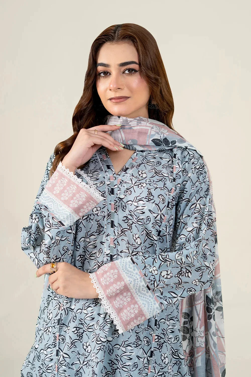 3PC Unstitched Printed Lawn Suit | KLA-3984 Printed KHAS STORES 