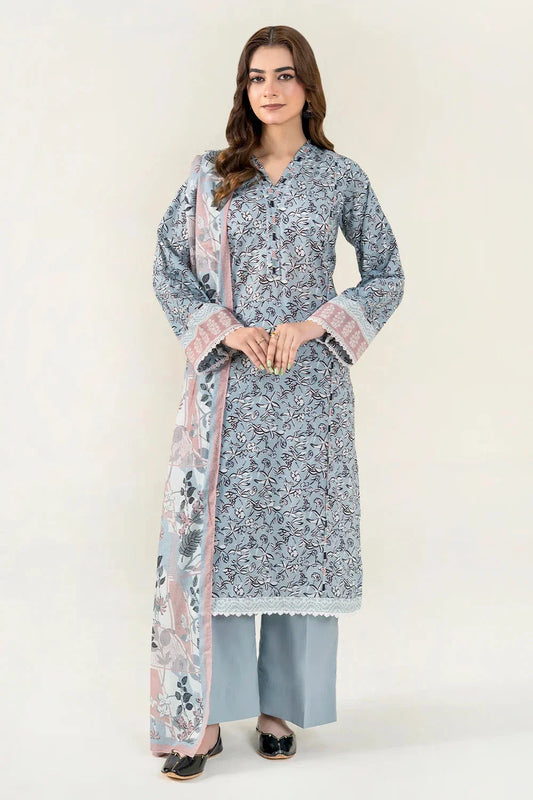 3PC Unstitched Printed Lawn Suit | KLA-3984 Printed KHAS STORES 
