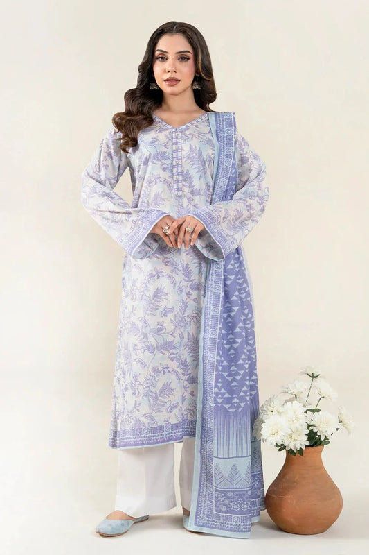 3PC Unstitched Printed Lawn Suit | KLA-3987 Printed KHAS STORES 