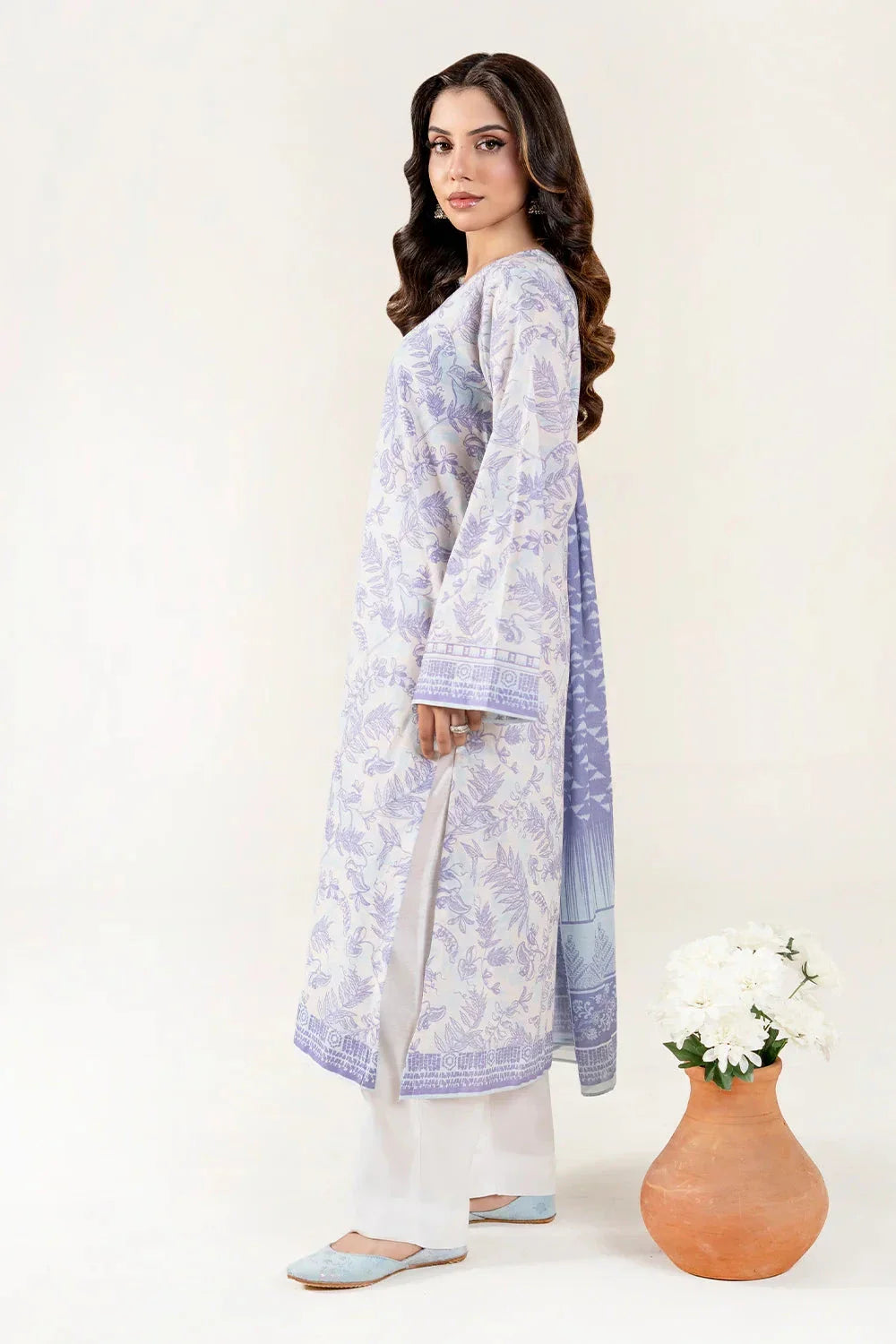 3PC Unstitched Printed Lawn Suit | KLA-3987 Printed KHAS STORES 