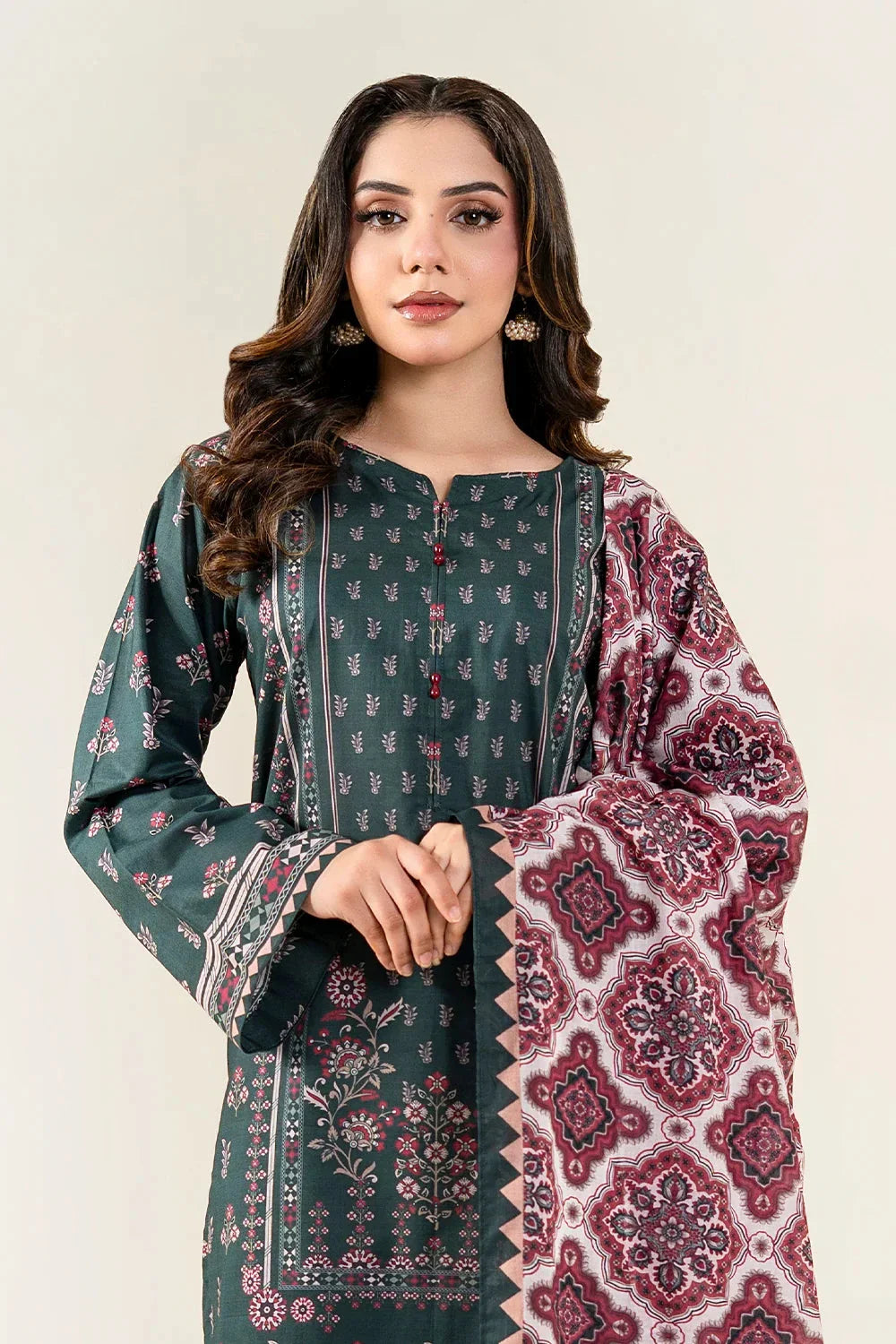 3PC Unstitched Printed Lawn Suit | KLA-3988 Printed KHAS STORES 
