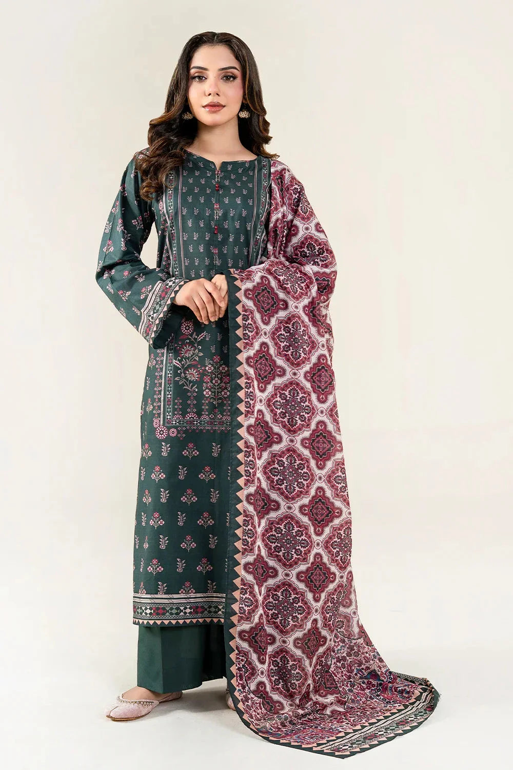 3PC Unstitched Printed Lawn Suit | KLA-3988 Printed KHAS STORES 