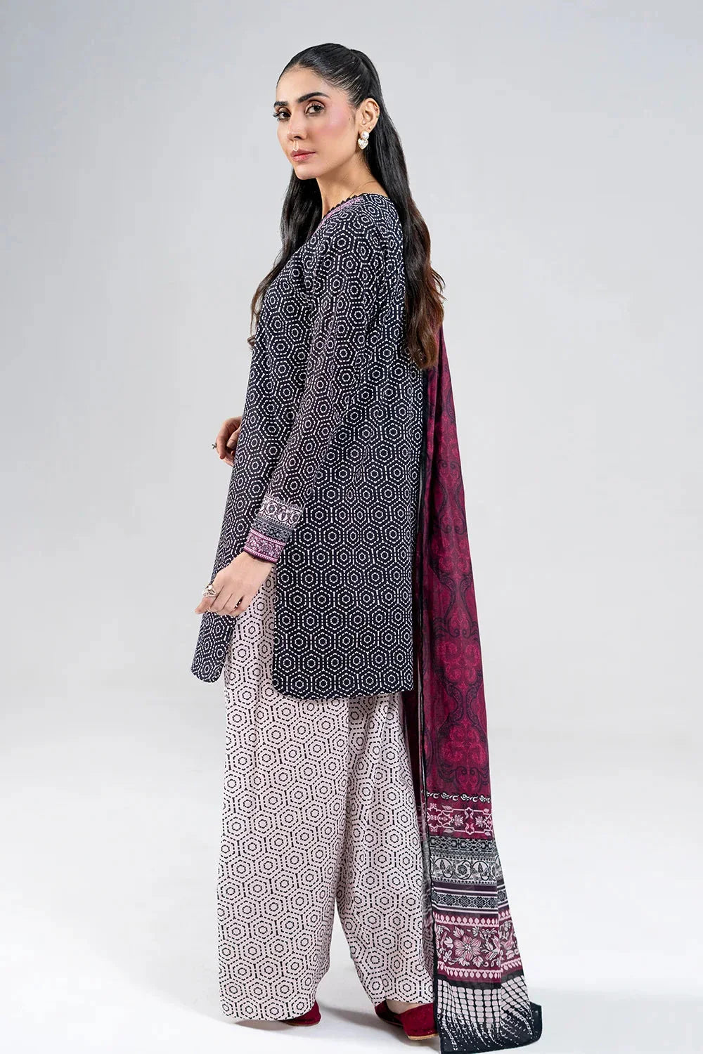 3PC Unstitched Printed Lawn Suit | KLA-3991 Printed KHAS STORES 