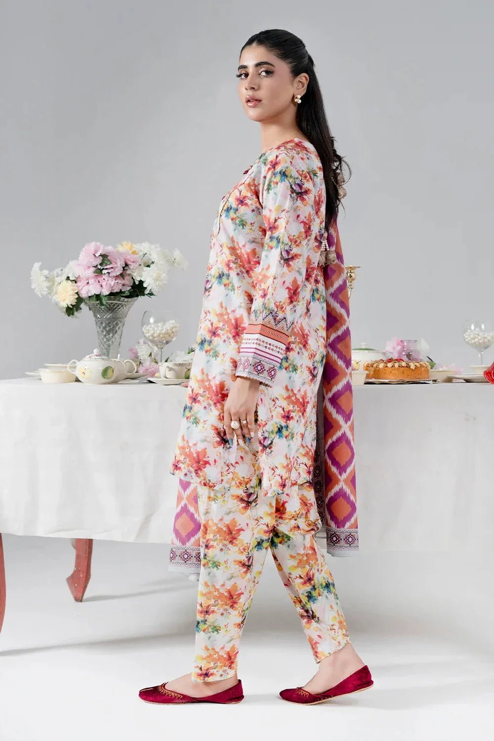 3PC Unstitched Printed Lawn Suit | KLA-3993 Printed KHAS STORES 