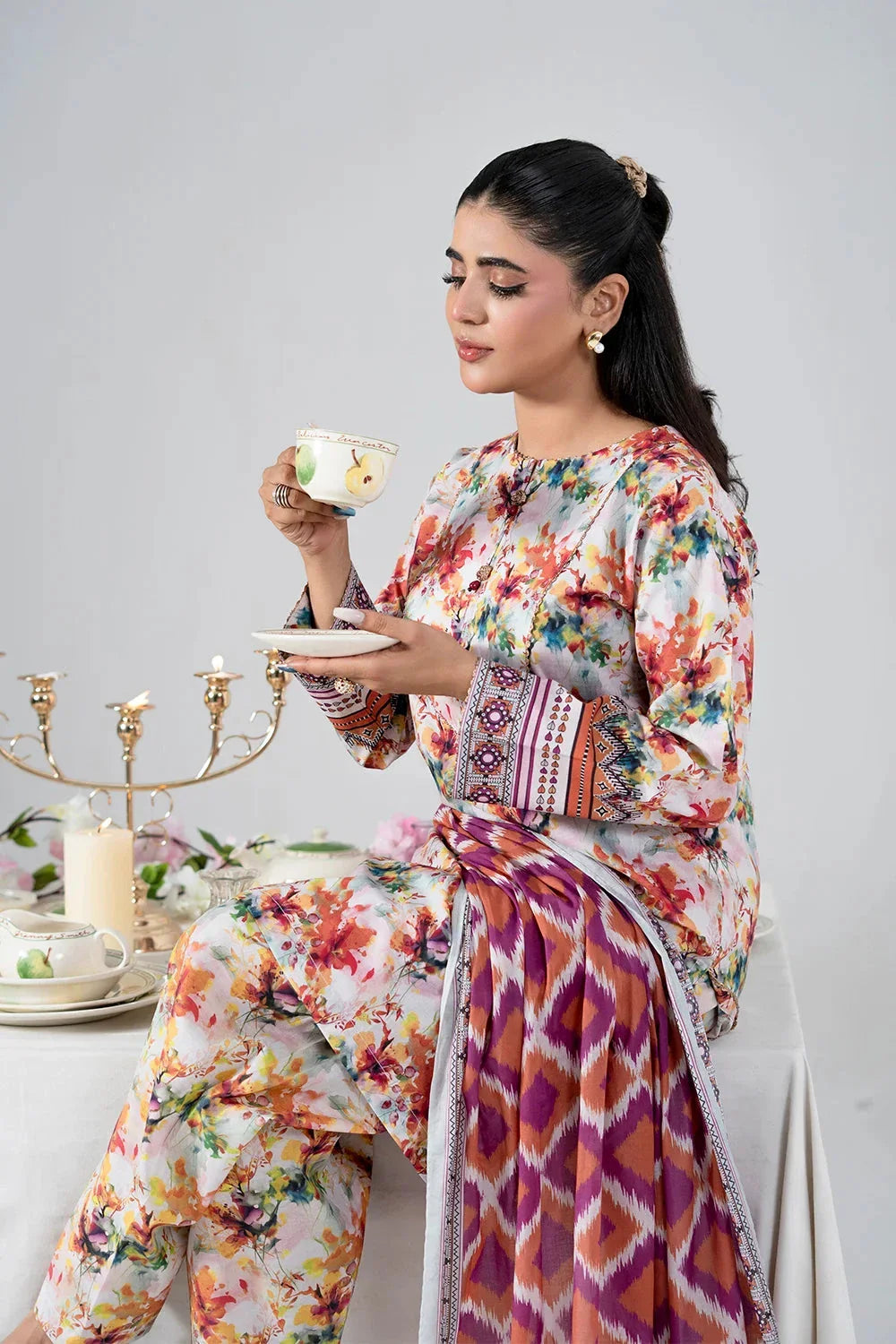 3PC Unstitched Printed Lawn Suit | KLA-3993 Printed KHAS STORES 