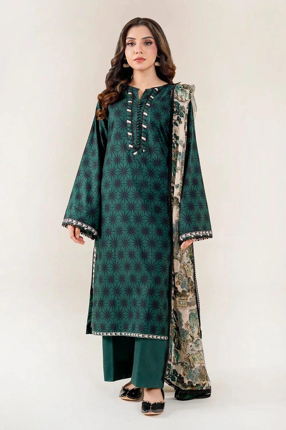 3PC Unstitched Printed Lawn Suit | KLAC-3994 Printed KHAS STORES 