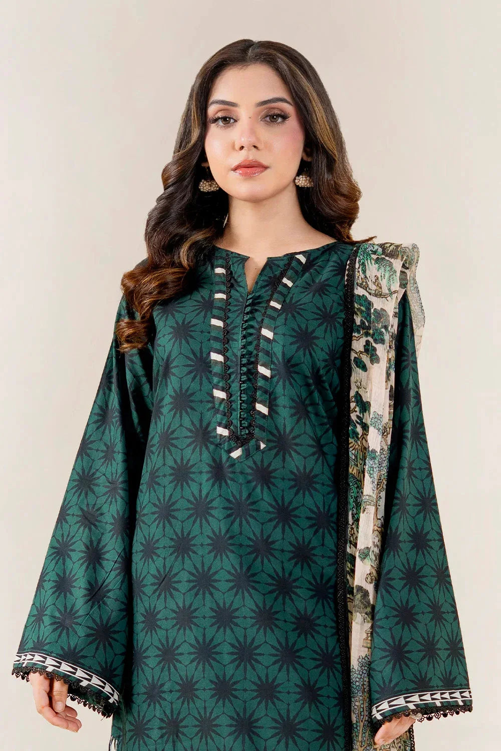 3PC Unstitched Printed Lawn Suit | KLAC-3994 Printed KHAS STORES 