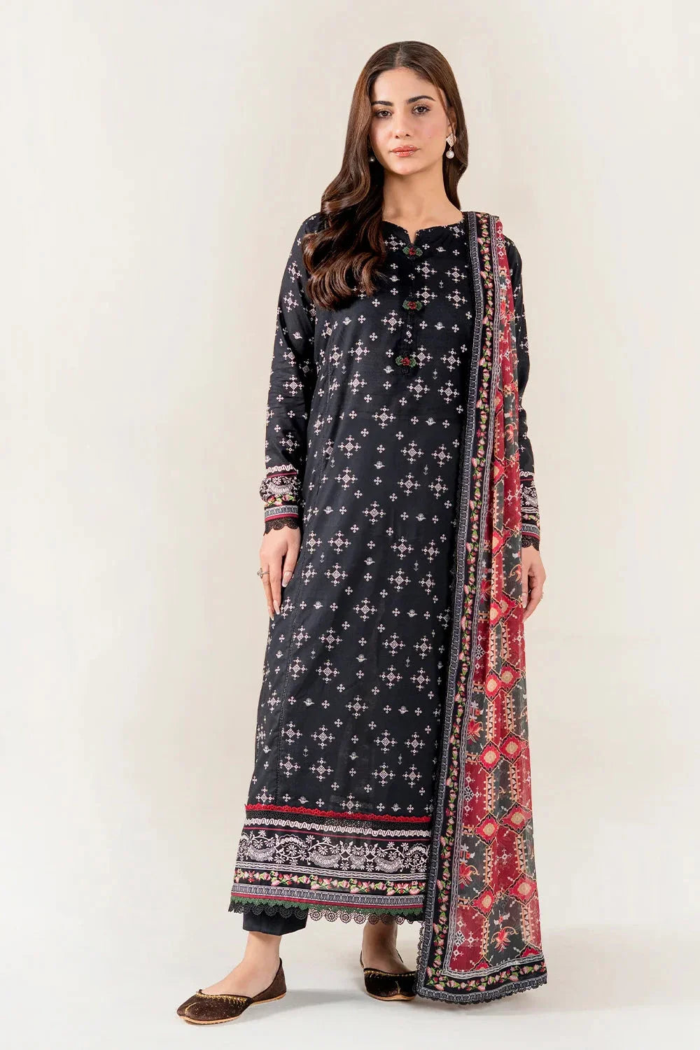 3PC Unstitched Printed Lawn Suit | KLAC-3995 Printed KHAS STORES 
