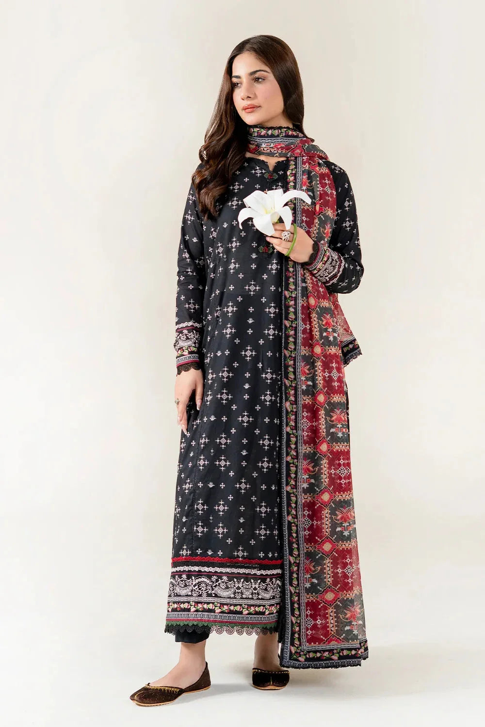 3PC Unstitched Printed Lawn Suit | KLAC-3995 Printed KHAS STORES 