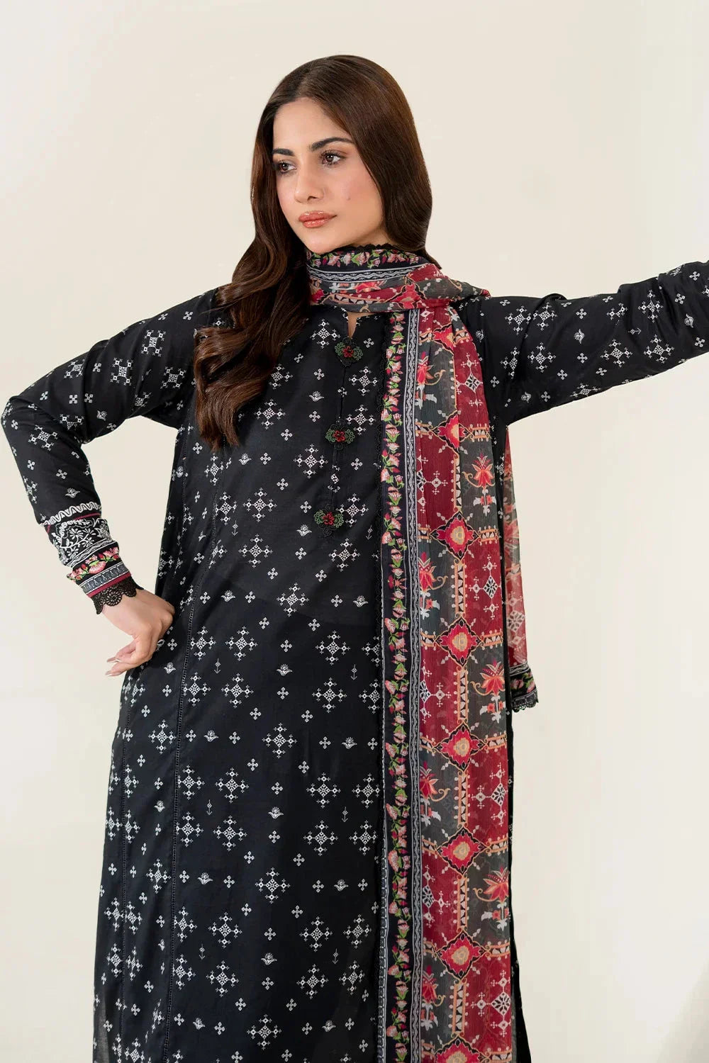 3PC Unstitched Printed Lawn Suit | KLAC-3995 Printed KHAS STORES 