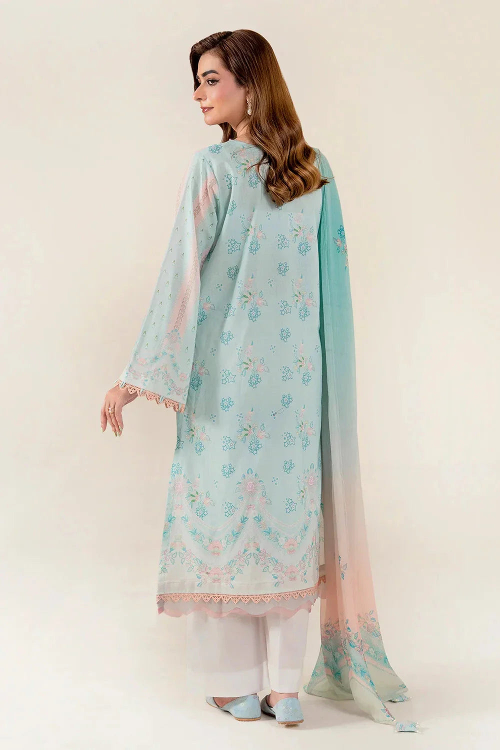 3PC Unstitched Printed Lawn Suit | KLAC-3996 Printed KHAS STORES 