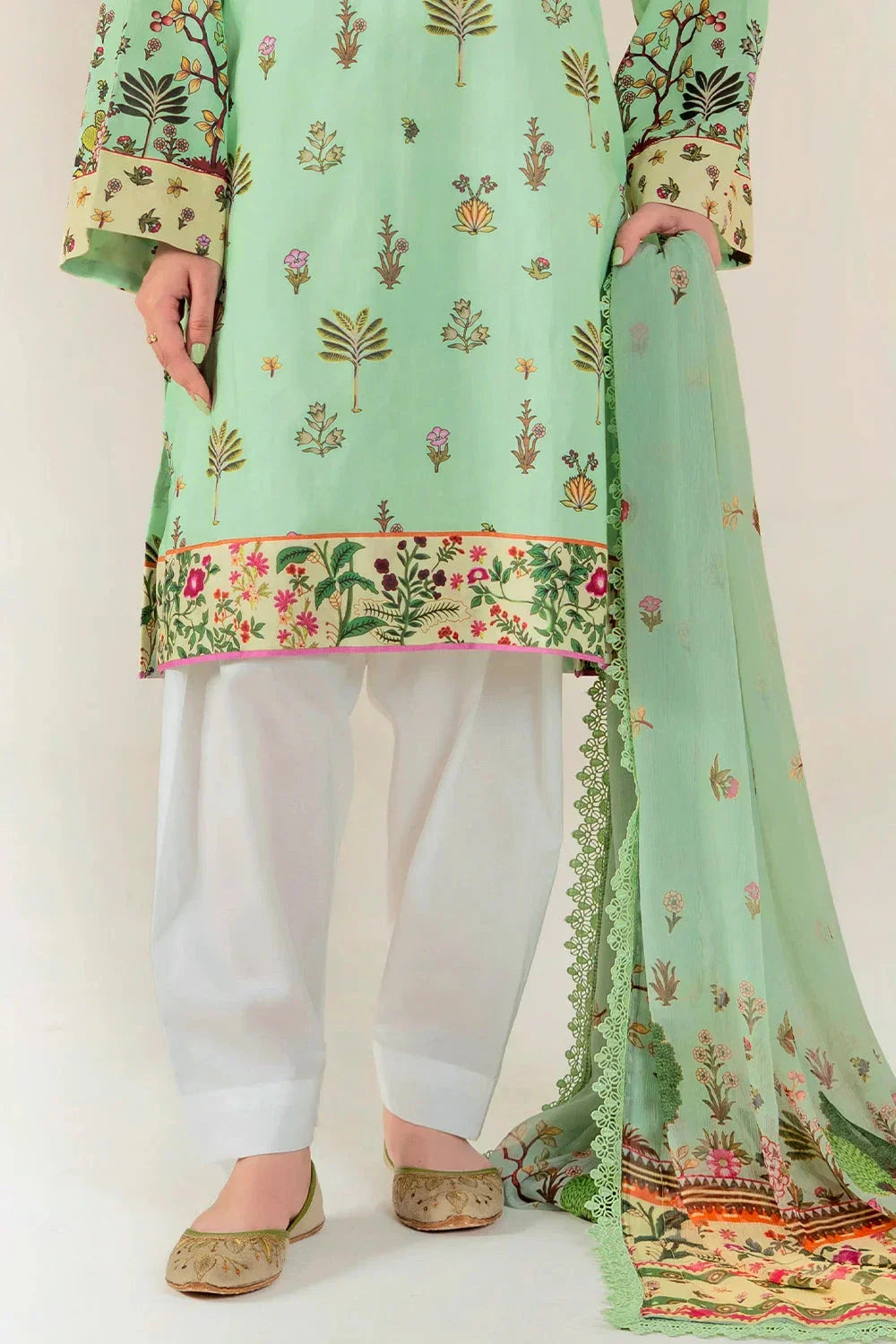 3PC Unstitched Printed Lawn Suit | KLAC-3997 Printed KHAS STORES 