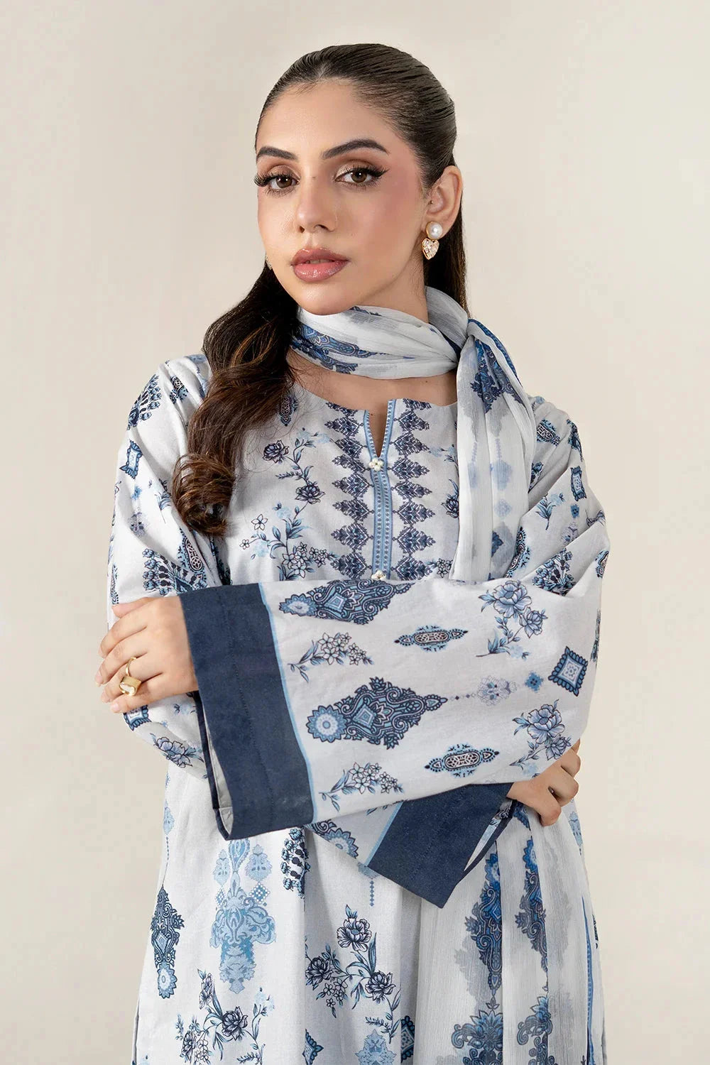 3PC Unstitched Printed Lawn Suit | KLAC-3998 Printed KHAS STORES 