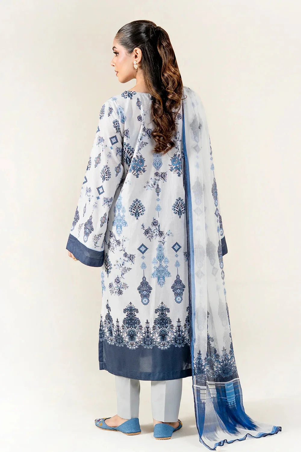 3PC Unstitched Printed Lawn Suit | KLAC-3998 Printed KHAS STORES 