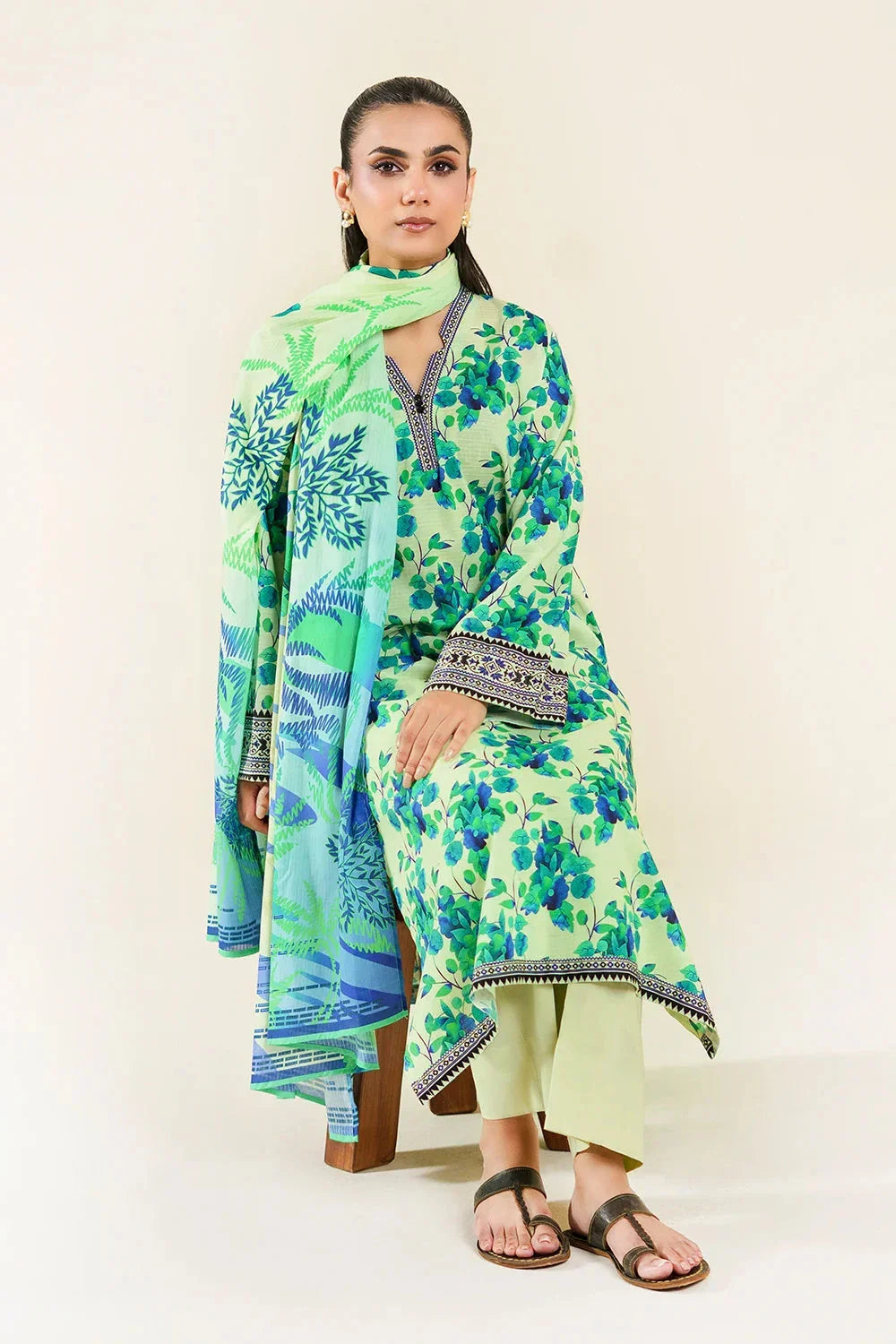 3PC Unstitched Printed Lawn Suit | KLP-3919 Printed KHAS STORES 