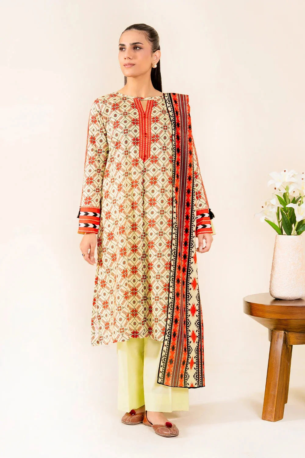 3PC Unstitched Printed Lawn Suit | KLP-3929 Printed KHAS STORES 