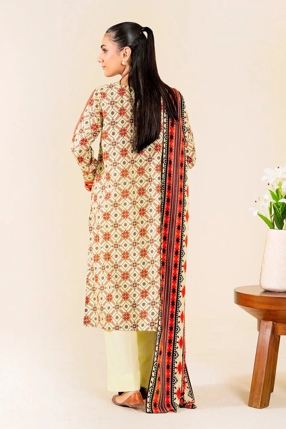 3PC Unstitched Printed Lawn Suit | KLP-3929 Printed KHAS STORES 