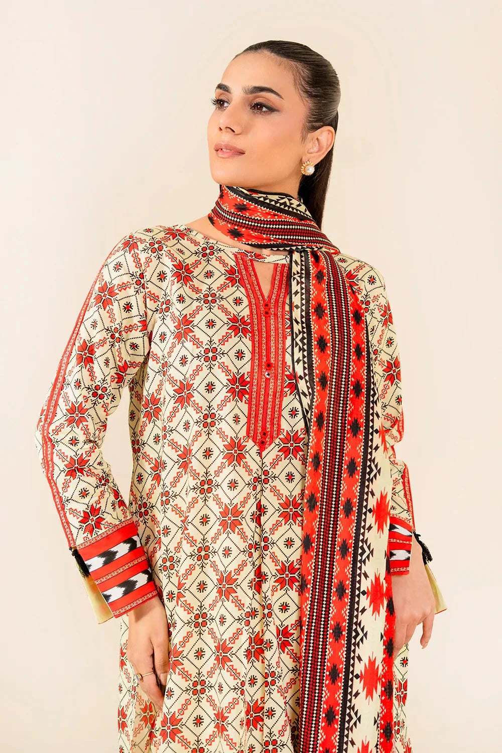 3PC Unstitched Printed Lawn Suit | KLP-3929 Printed KHAS STORES 