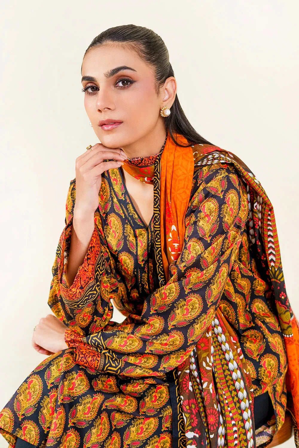 3PC Unstitched Printed Lawn Suit | KLP-3933 Printed KHAS STORES 