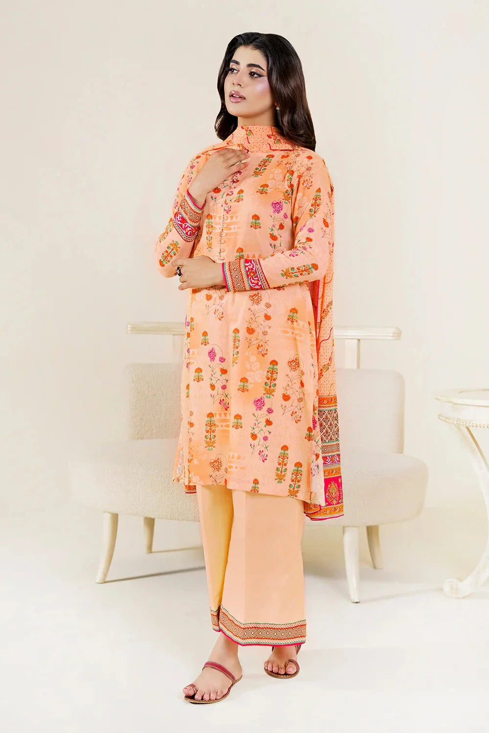 3PC Unstitched Printed Lawn Suit | KLP-3936 Printed KHAS STORES 