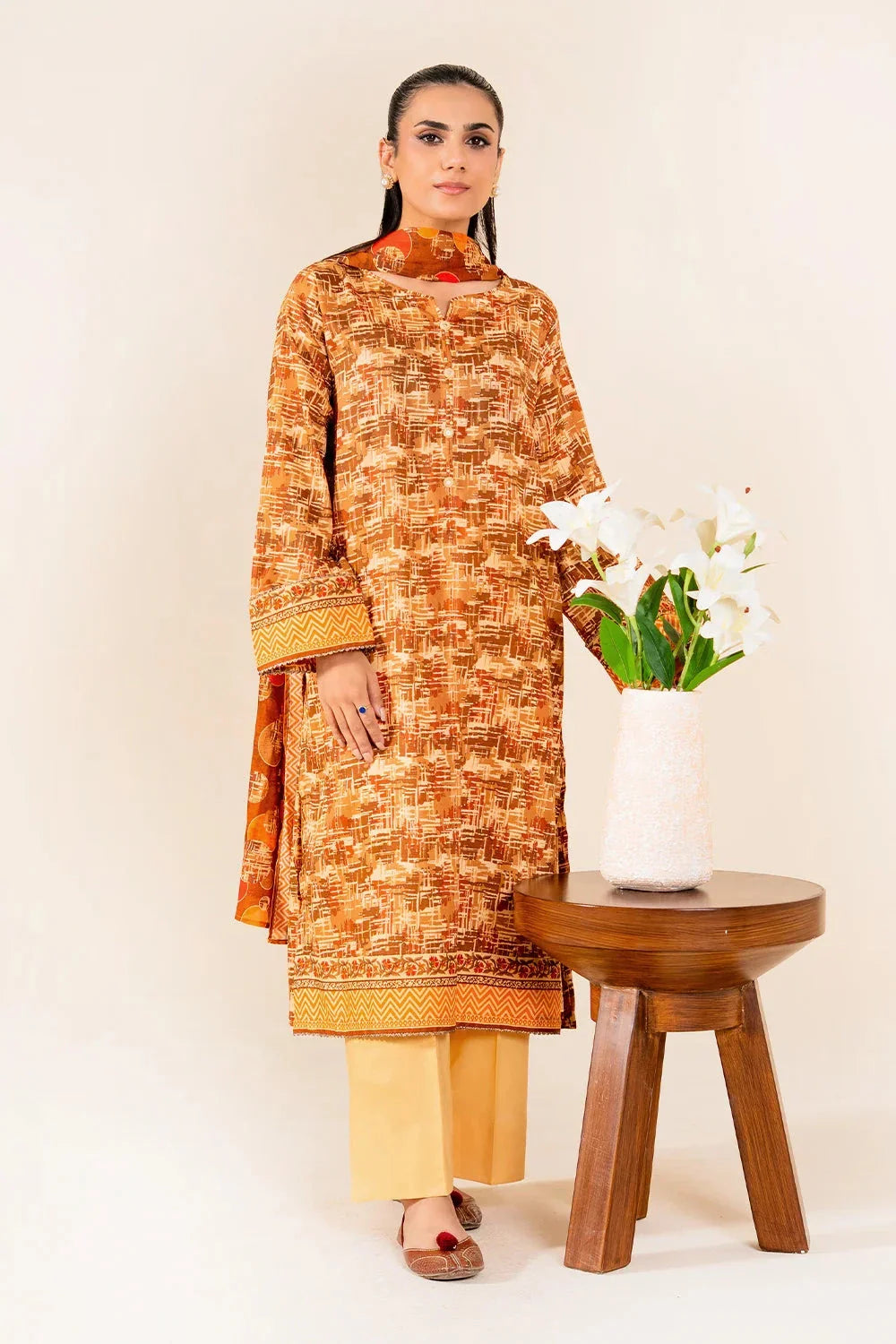 3PC Unstitched Printed Lawn Suit | KLP-3937 Printed KHAS STORES 